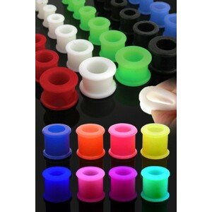 Rugalmas UV fültágító alagút - többféle színben - Vastagság: 9 mm, A piercing színe: Lila