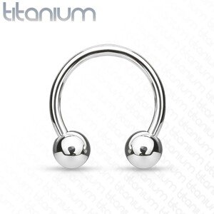 Patkó piercing titániumból, golyókkal - Méret: 1,2 mm x 10 mm x 3 mm