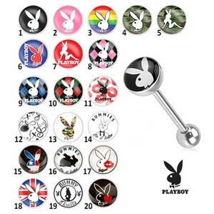 Acél nyelvpiercing - különböző Playboy motívuok - Szimbólum: PB19