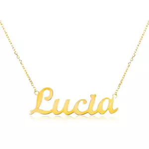 14K arany nyaklánc - vékony lánc ovális szemekből, fényes medál Lucia