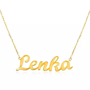 585 arany állítható nyaklánc Lenka névvel, finom csillogó lánc