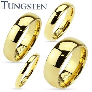 Tungsten gyűrű arany színben, fényes és sima felület, 2 mm - Nagyság: 61