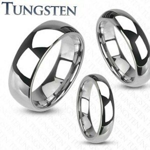 Wolfrám gyűrű - sima fényes karikagyűrű ezüst színben, 4 mm - Nagyság: 50