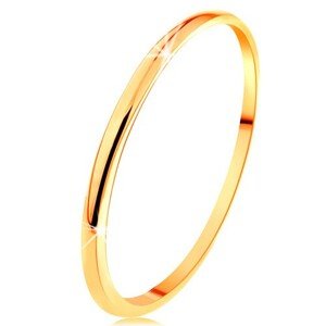 14K vékony arany karikagyűrű, sima enyhén kidomborodó felület - Nagyság: 52