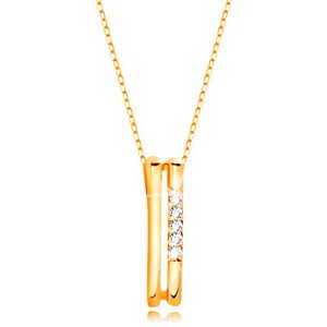 375 sárga arany nyaklánc - vékony lánc, keskeny "U" alakú medál