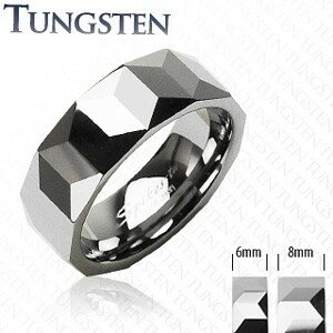 Tungsten gyűrű - hasáb minta - Nagyság: 54