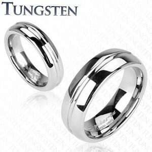 Tungsten gyűrű - vésett középső sáv - Nagyság: 57