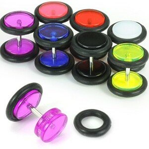 Fake UV plug - többféle színben - A piercing színe: Piros