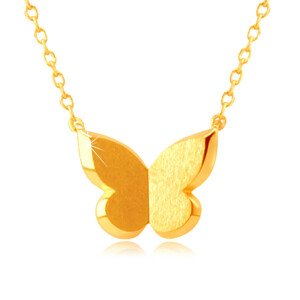 585 sárga arany nyaklánc – pillangó szatén felülettel