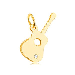 14K sárga arany medál -  a gitár alsó részén tiszta cirkóniával