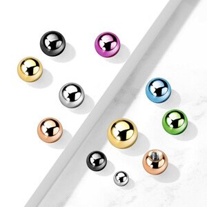 Csere golyó piercinghez rozsdamentes acélból - különböző színekben és méretben, 10 db-os készletben - Szín x golyó átmérő x menetátmérő: fekete x 3 mm x 1,2 mm