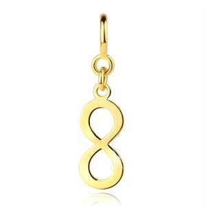 585 arany medál karkötőhöz – fényes végtelen szimbólum, rugós gyűrű