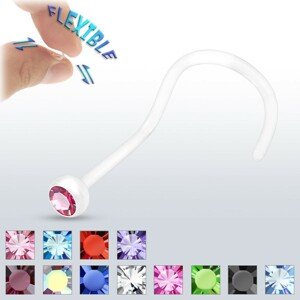 BioFlex orr piercing - tiszta, cirkóniával - A cirkónia színe: Világoskék - LB