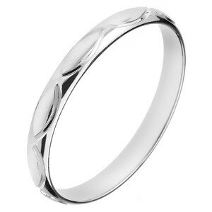 925 ezüst karikagyűrű - gravírozott magocskák - Nagyság: 50