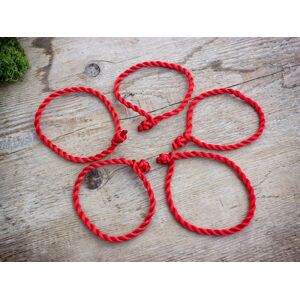 Kabbala védelmező vörös textil karkötő 5 dbos csomag